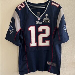 Vintage Men’s Nike Super Bowl #12 Brady Patriots Jersey.